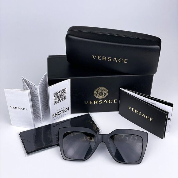 SALE! NEW Versace VE4418 GB1/87 Black Gray Square Women Sunglasses main image 4